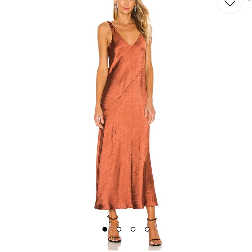 Line & Dot Loulou Satin Dress | Brown | Small